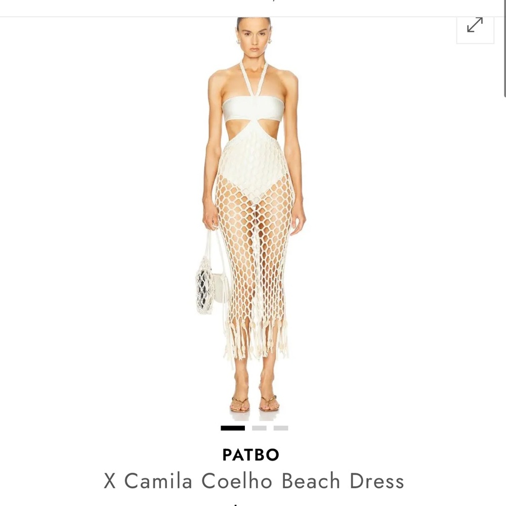 PatBO Cream Net Beach Dress